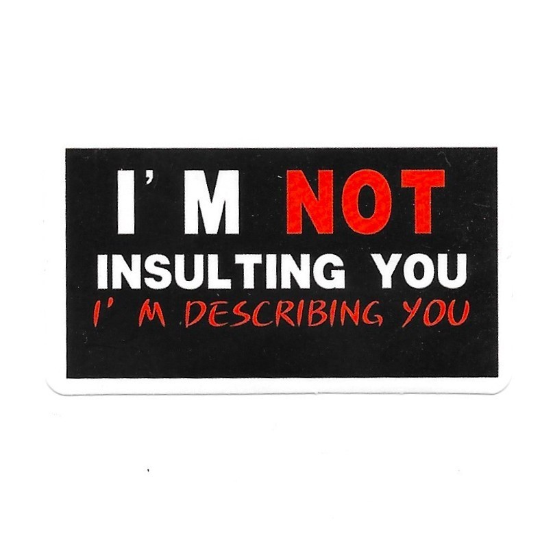 I'm Not Insulting You I'm Describing You Vinyl Sticker Funny Sarcastic Quote