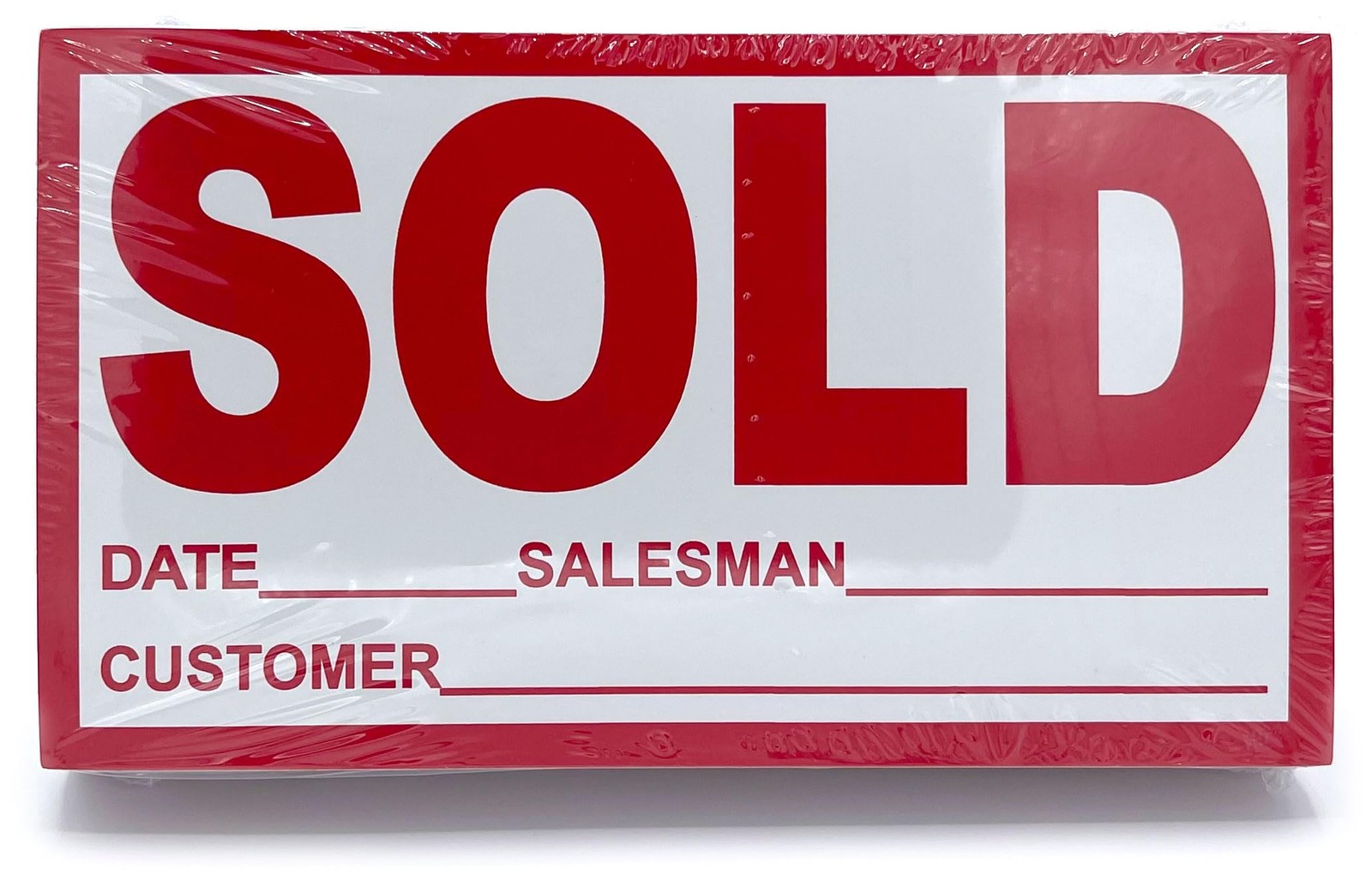 Sold Stickers 4" x 7" Red Vinyl 100 Pack – Vehicle Sales Success