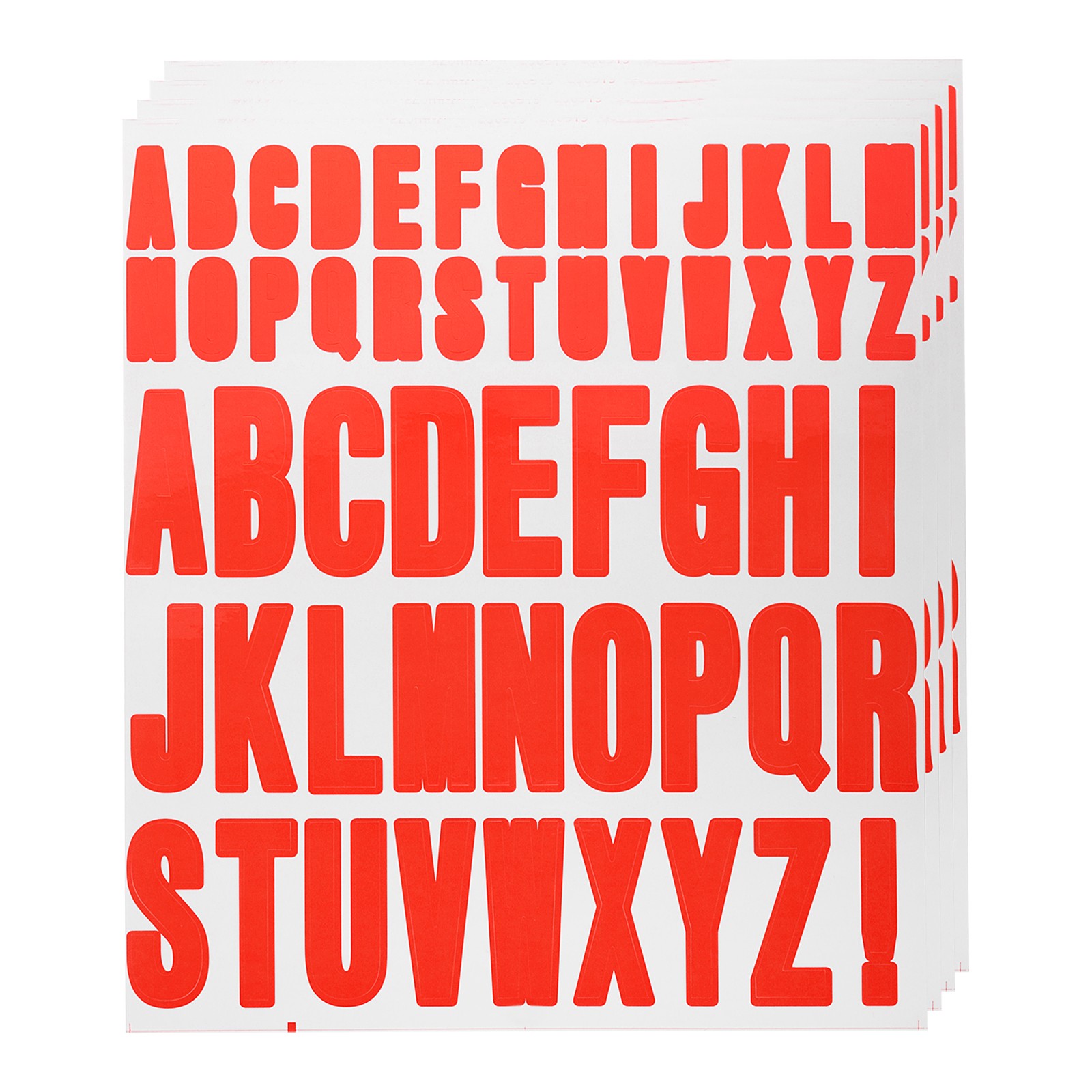 4 Sheets Letter Stickers Vinyl Letters for Indoor/Outside Sticker Decal Red