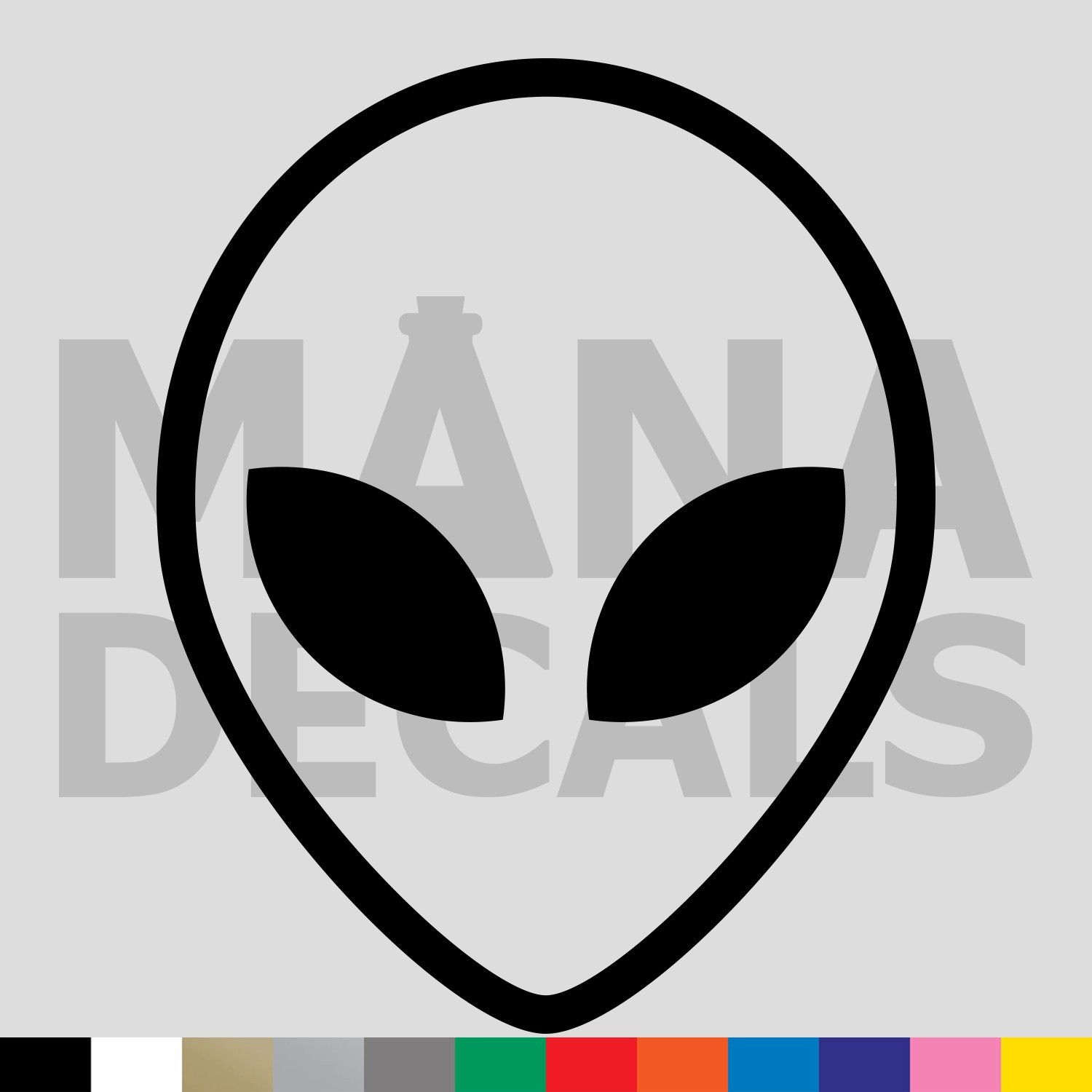 Alien Face Vinyl Die Cut Decal Sticker – UFO ET Outer Space Head