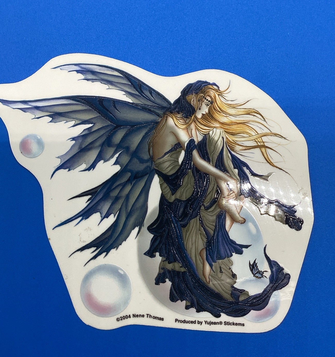 Vintage 2004 Nene Thomas Fairy Decal Sticker Yujean Stickems Gothic Fantasy Blue