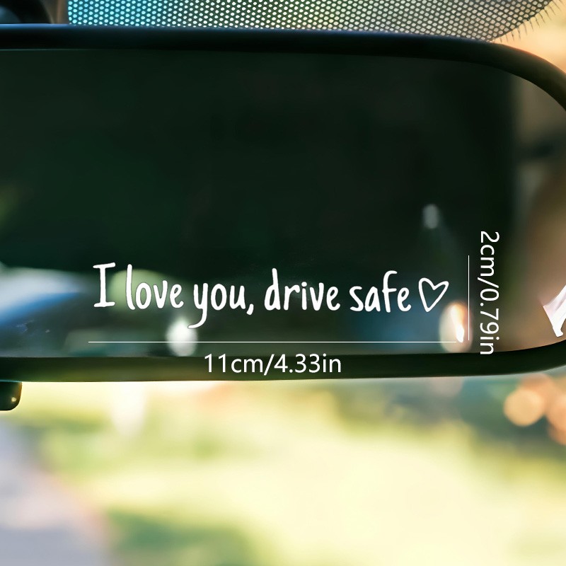 3Per Set Car Vinyl Decal Sticker for Window Mirror Drive Safe I Love You Pattern