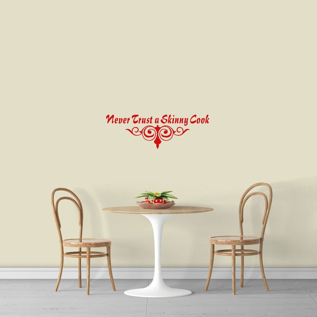 Never Trust A Skinny Cook Wall Decal – Kitchen, Dining, Cooking, Food, Wall Art