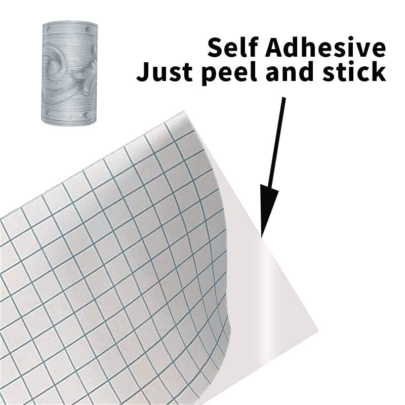 Silver Wood Grain Self Adhesive 3D Peel and Stick Waterproof Wall Border Sticker