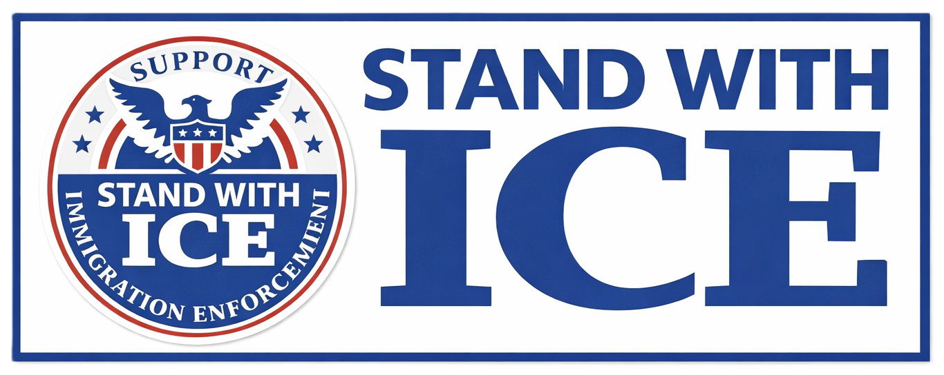 ICE IMMIGRATION – I SUPPORT ICE – STAND – USA – AMERICA – Sticker – Decal