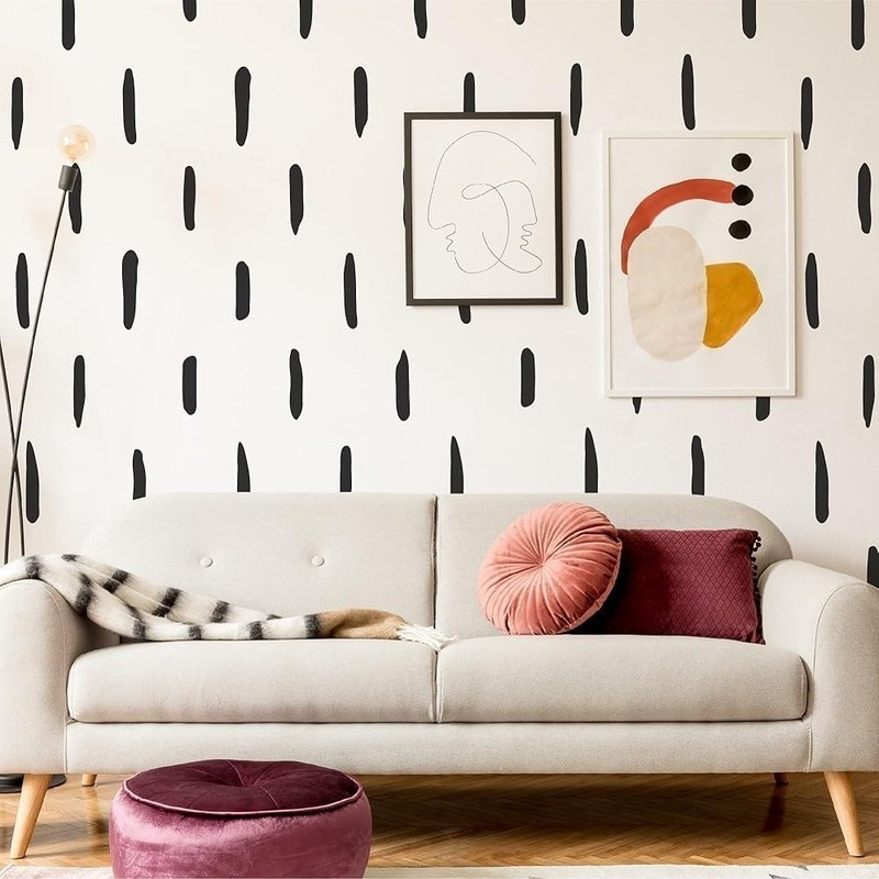 Removable Wall Stickers Waterproof Stripes Decals Home Office Decor 120 Pieces