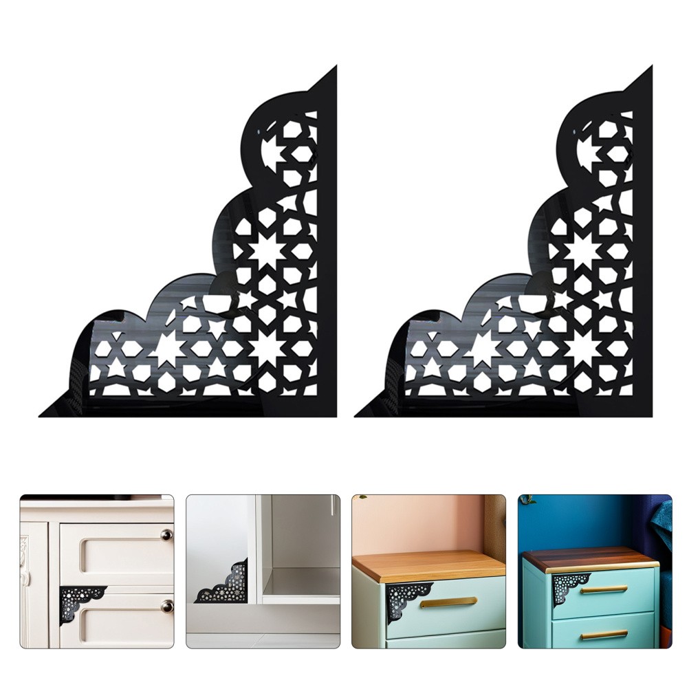 8 Pcs Corner Decorative Decals Acrylic Furniture Stickers Trim Molding