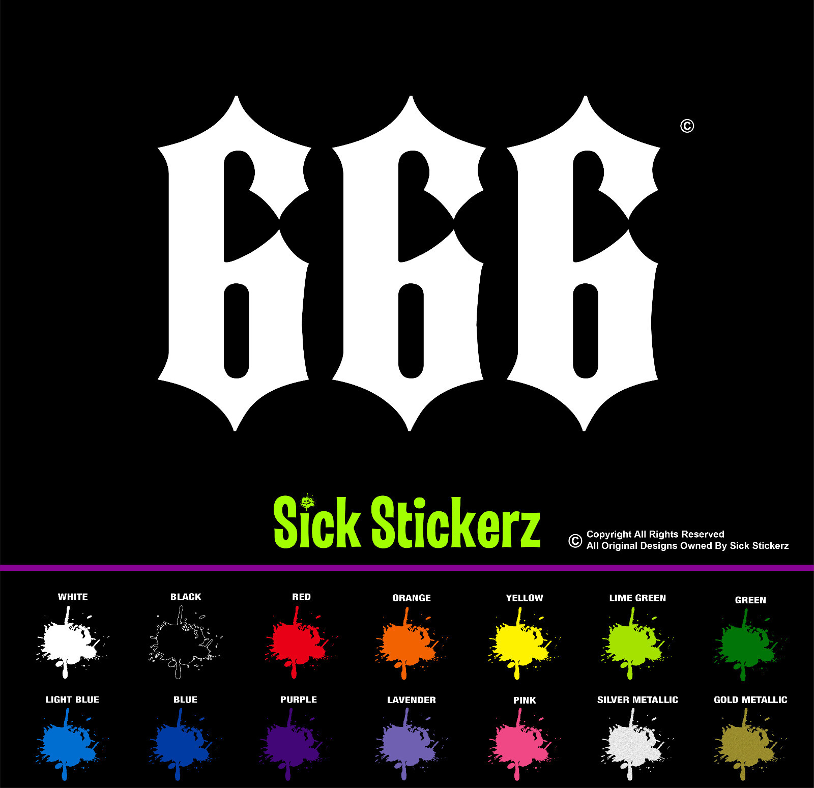 666 Satan Devil Evil Hell Vinyl Decal Bumper Sticker Car Windows Funny Rude
