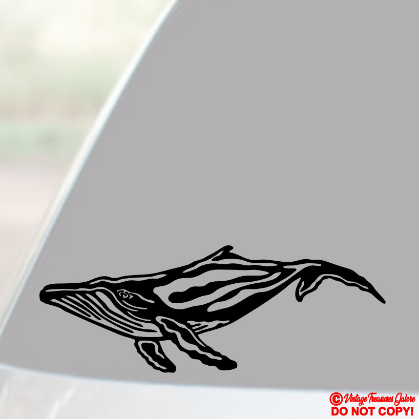 BLUE-WHALE Vinyl Decal Sticker Car Truck Boat Window Wall Bumper SEA ANIMAL CUTE