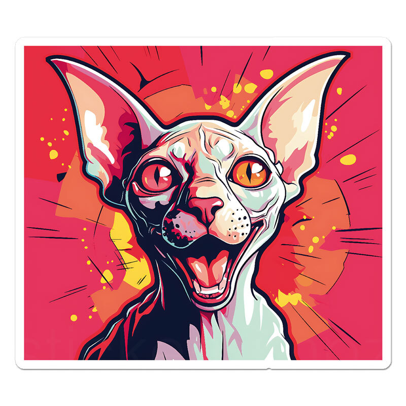 Popart Sphynx Cat, Vinyl Decal Sticker, Indoor Outdoor, 3 Sizes, #11856