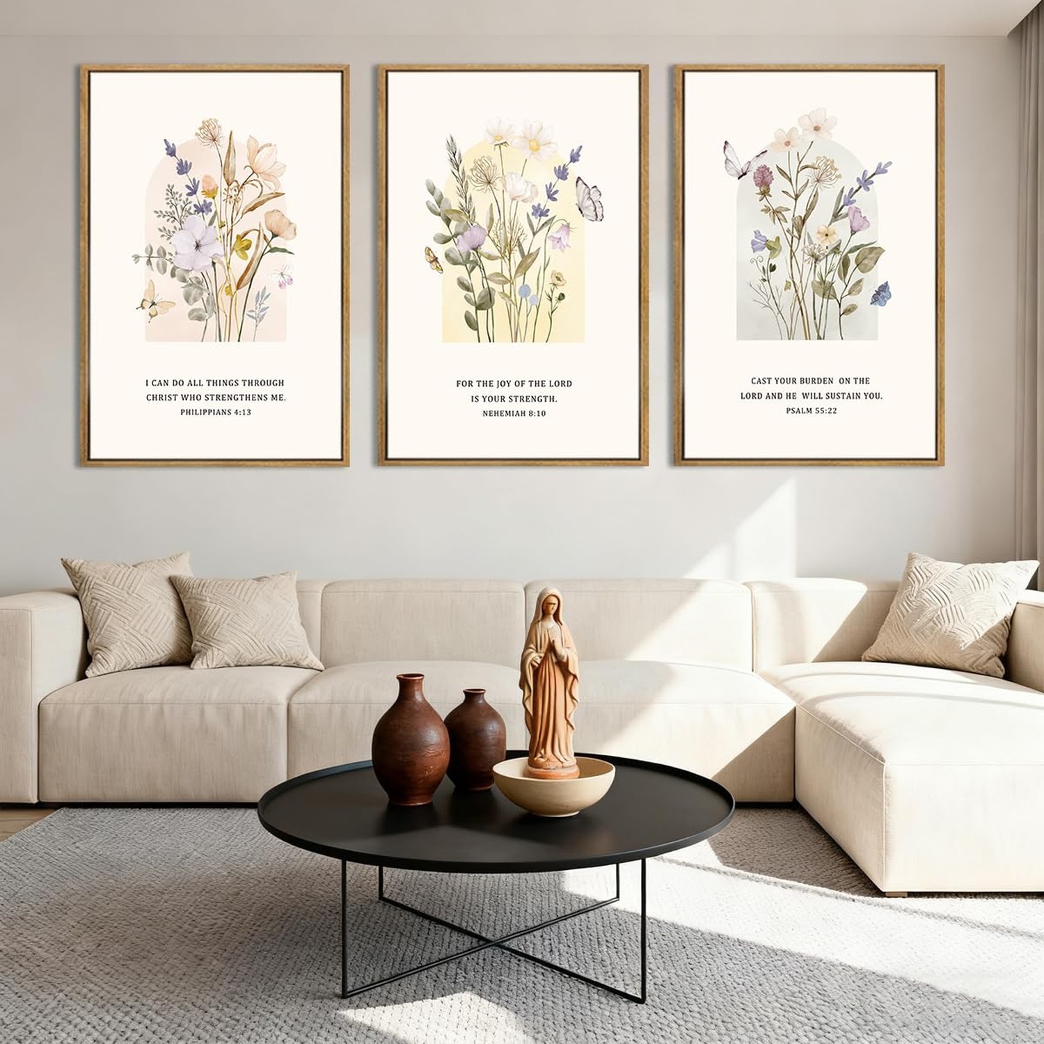 IARTTOP Extra Large Christian Easter Wall Art Framed 24×36 Inch Floral Bible …