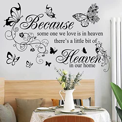 Wall Decals Inspirational Wall Saying Because Someone We Love is in Heaven