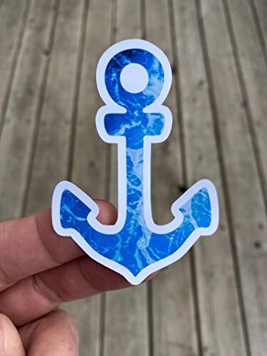 Blue Anchor Sticker Water Bottle Phone Laptop Sticker