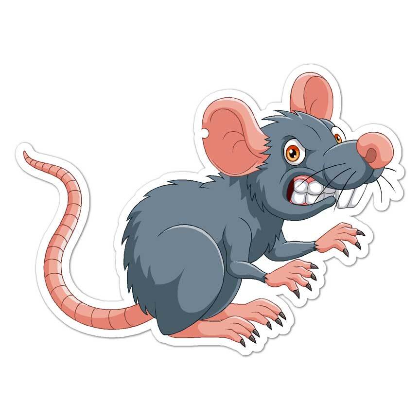 Angry Rat Mouse, Vinyl Decal Sticker, Indoor Outdoor, 3 Sizes, #8156