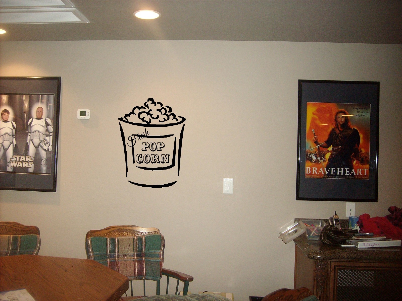 Popcorn Box wall graphic Movie Cinema Theater Room art sticker mural decal