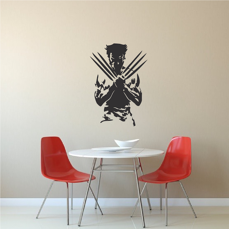X Men Wall Decal Wolverine Wall Mural Vinyl Removable Superhero Design, s99
