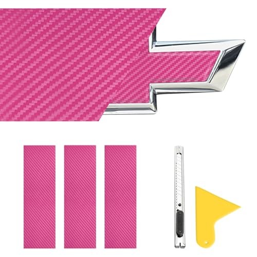 Compatible with Bowtie Emblem Logo Wrap Stickers Cut-Your-Own Vinyl Pink,3PCS