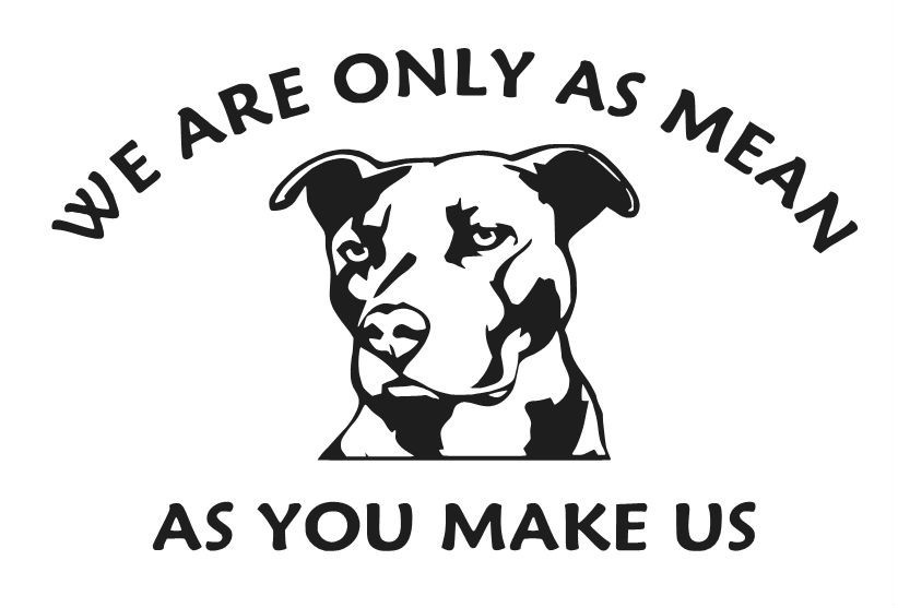 YOU MAKE US MEAN PITBULL VINYL DECAL DOG BREED LAPTOP WINDOW CHOOSE COLOR