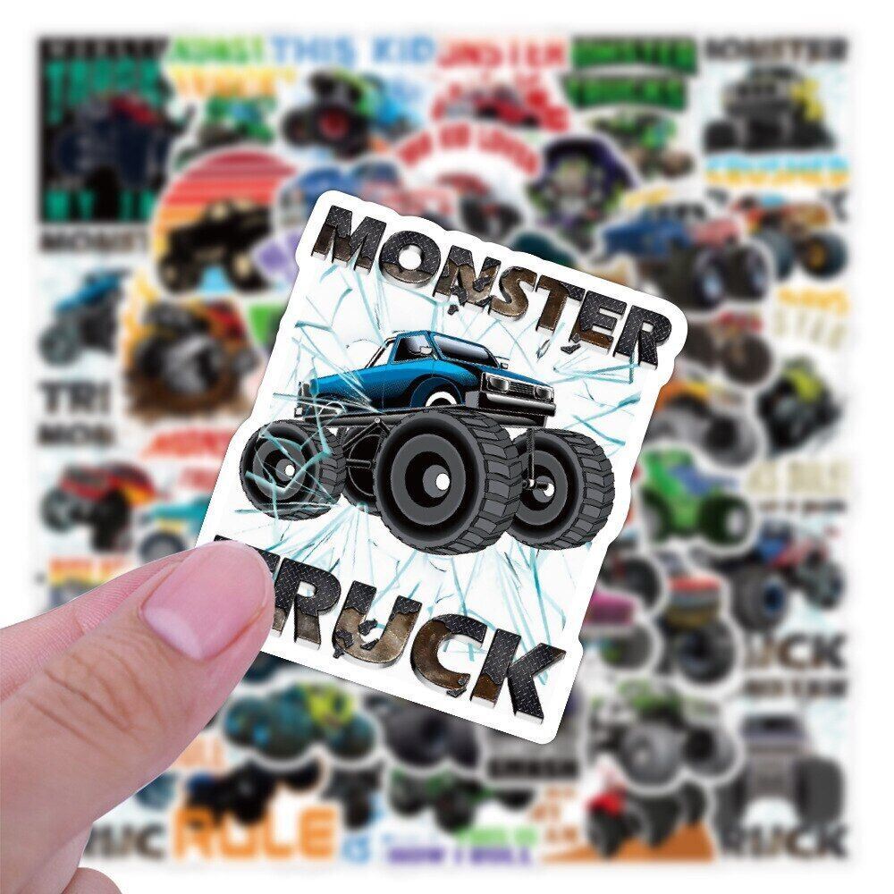 MONSTER TRUCKS Vinyl Stickers ~OFF-ROAD Are My Jam LOVE Rules~ WATERPROOF Decals