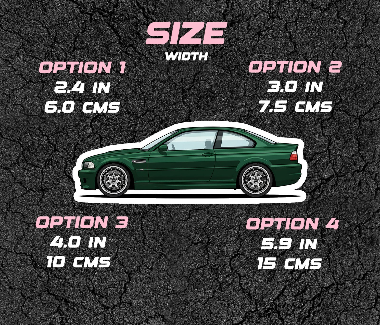 BMW M3 E46 Car Profile Sticker for Laptop, Phone Case, Book, Window, Kids etc.