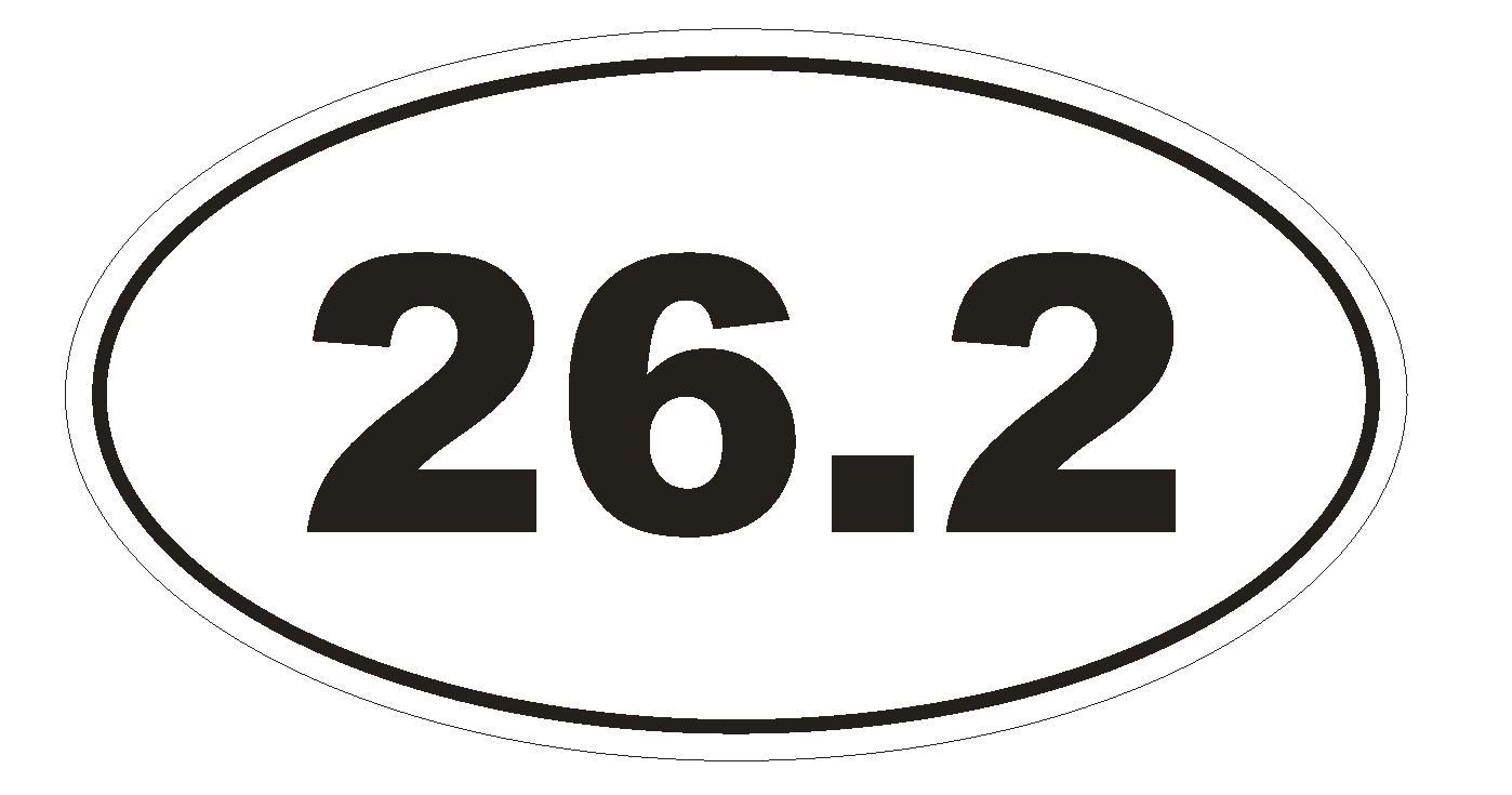 26.2 Marathon Oval Bumper Sticker or Helmet Sticker D131 Laptop Cell Phone Euro