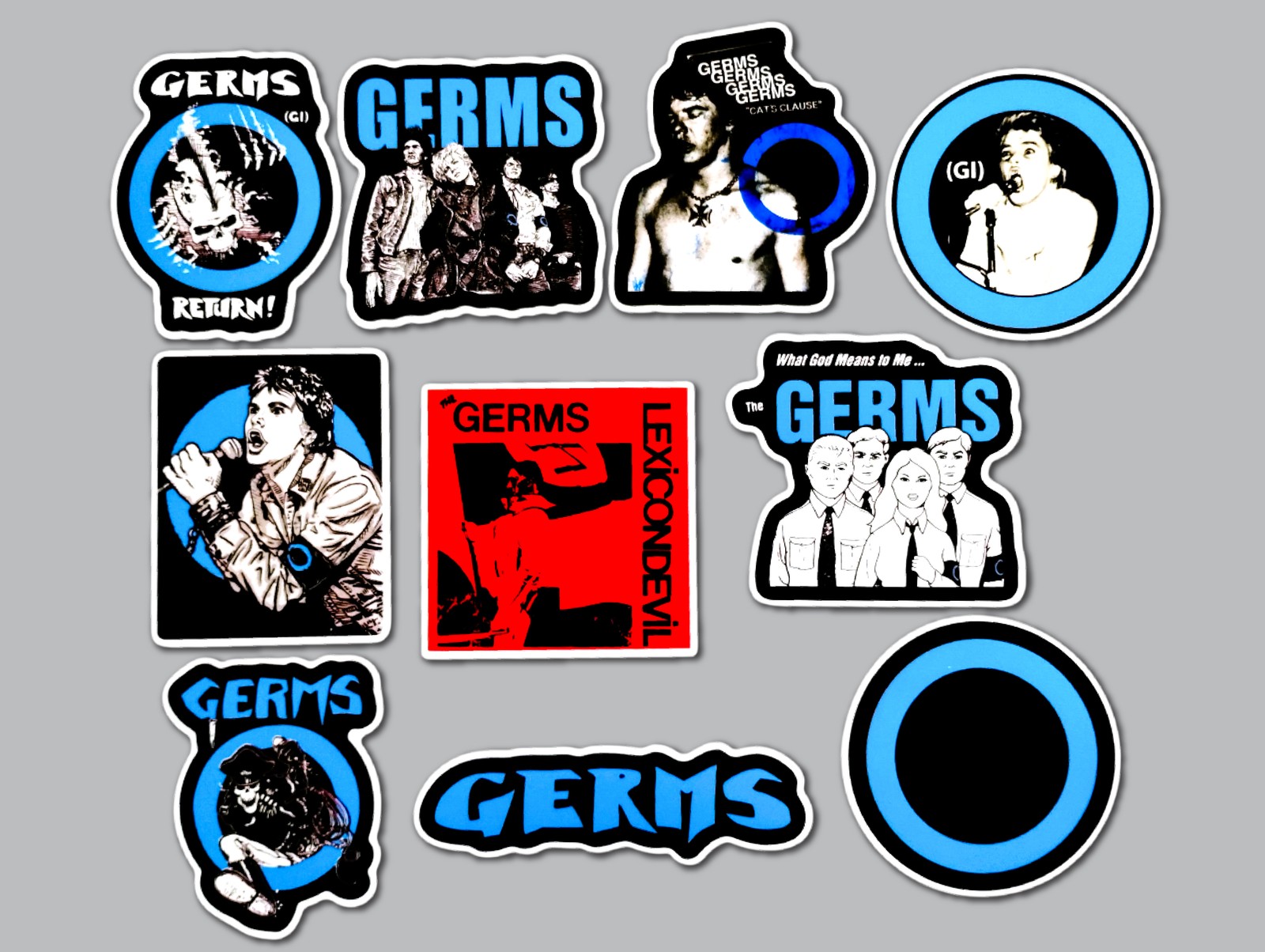 Germs Vinyl Sticker Lot (10 Stickers) punk misfits bad religion brains nofx doa