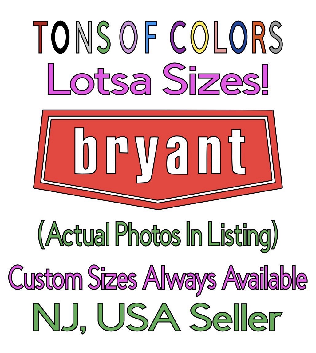 Bryant HVAC Die Cut Vinyl Decal Heating Cooling Plumbing Trades Blue Collar Van