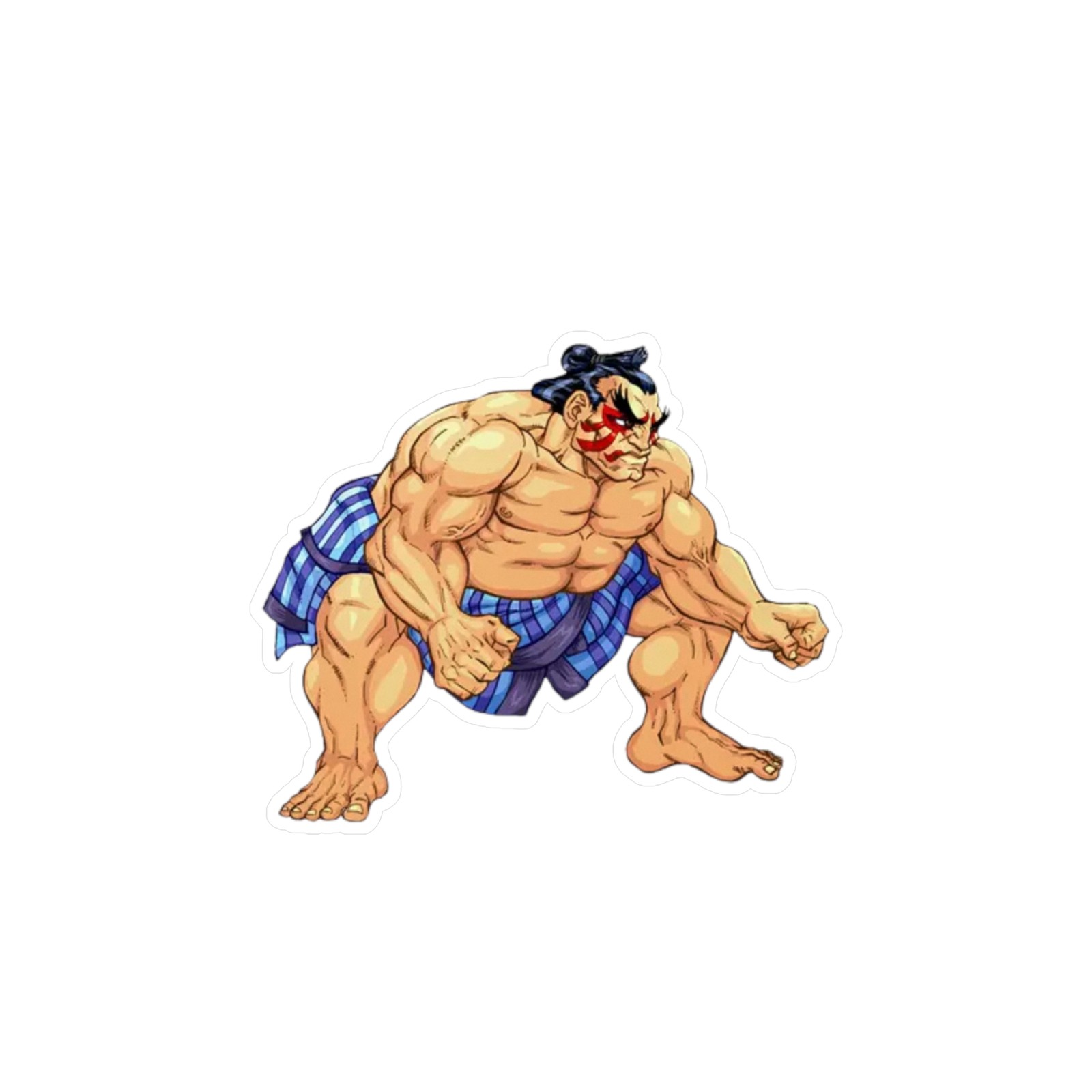 Sumo Wrestler Street fighter sticker, Cartoon Stickers, Unique Wall Art,