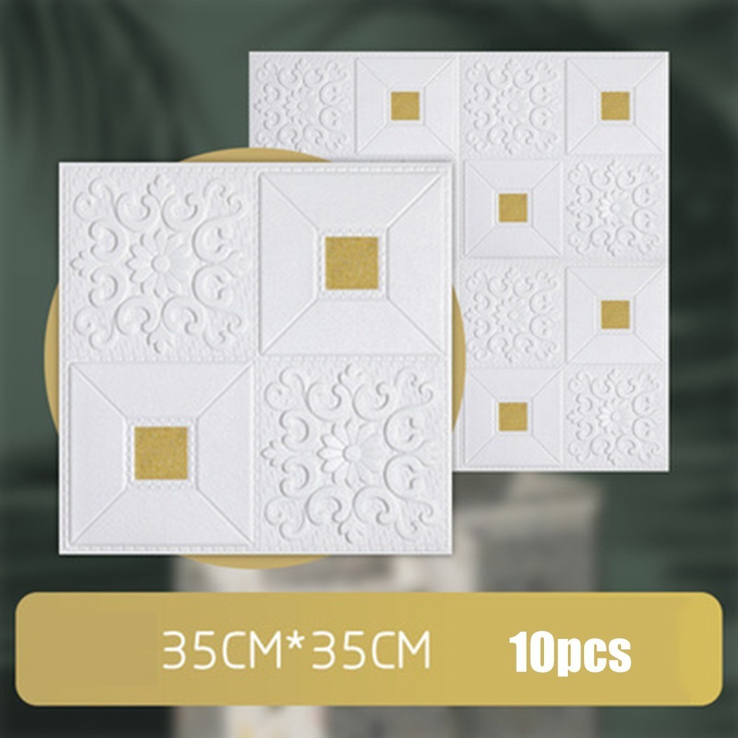10pcs Waterproof and Removable Foam Wall Stickers Realistic Brick Look