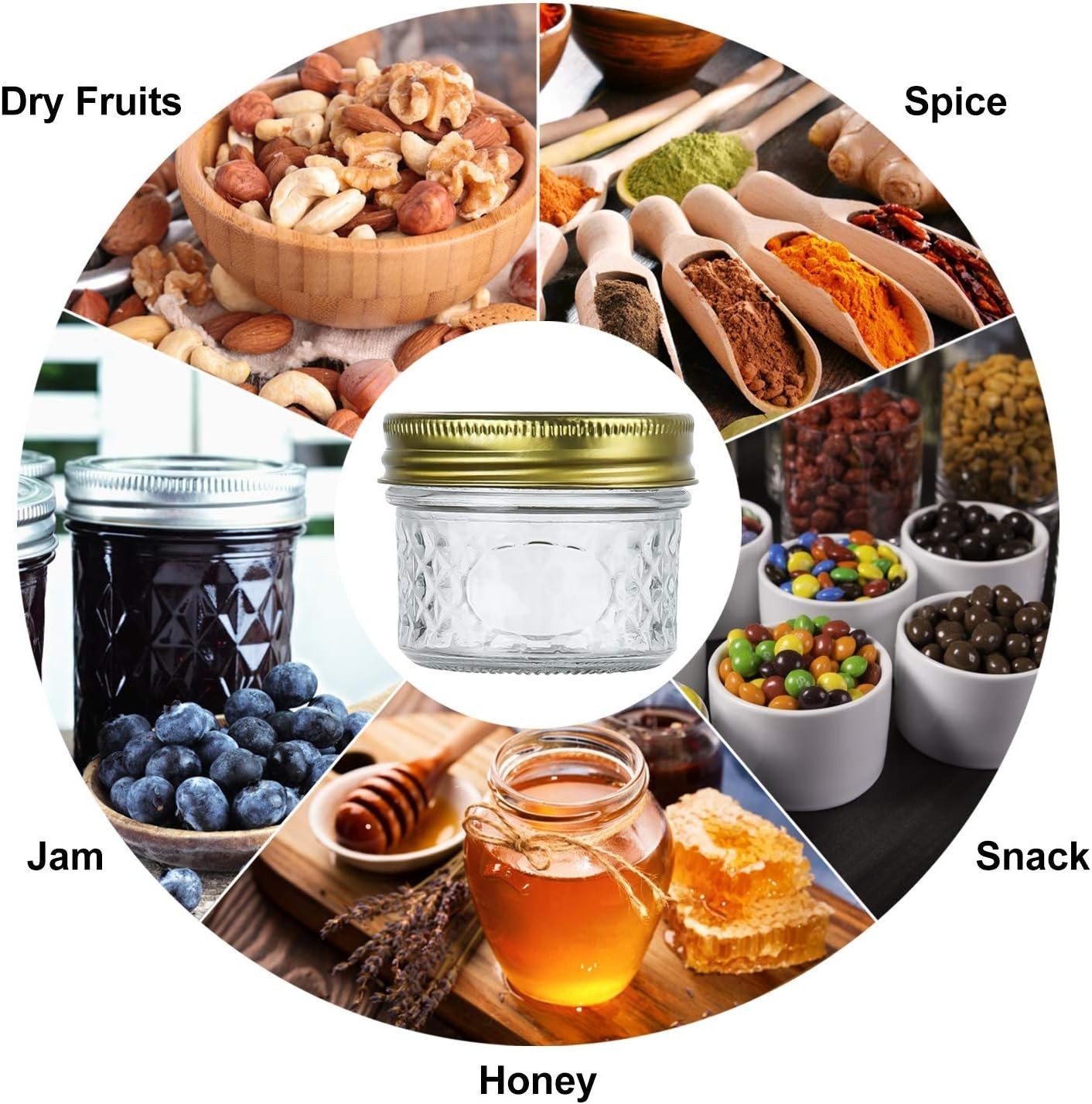 4Oz Glass Jars with Regular Lids,Mini Wide Mouth Mason Jars,Clear Small Canning