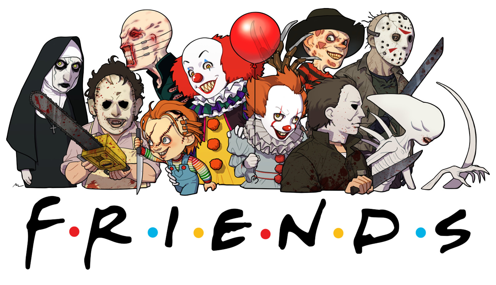 Horror Friends sticker weatherproof bumper vinyl decal jason chucky freddy