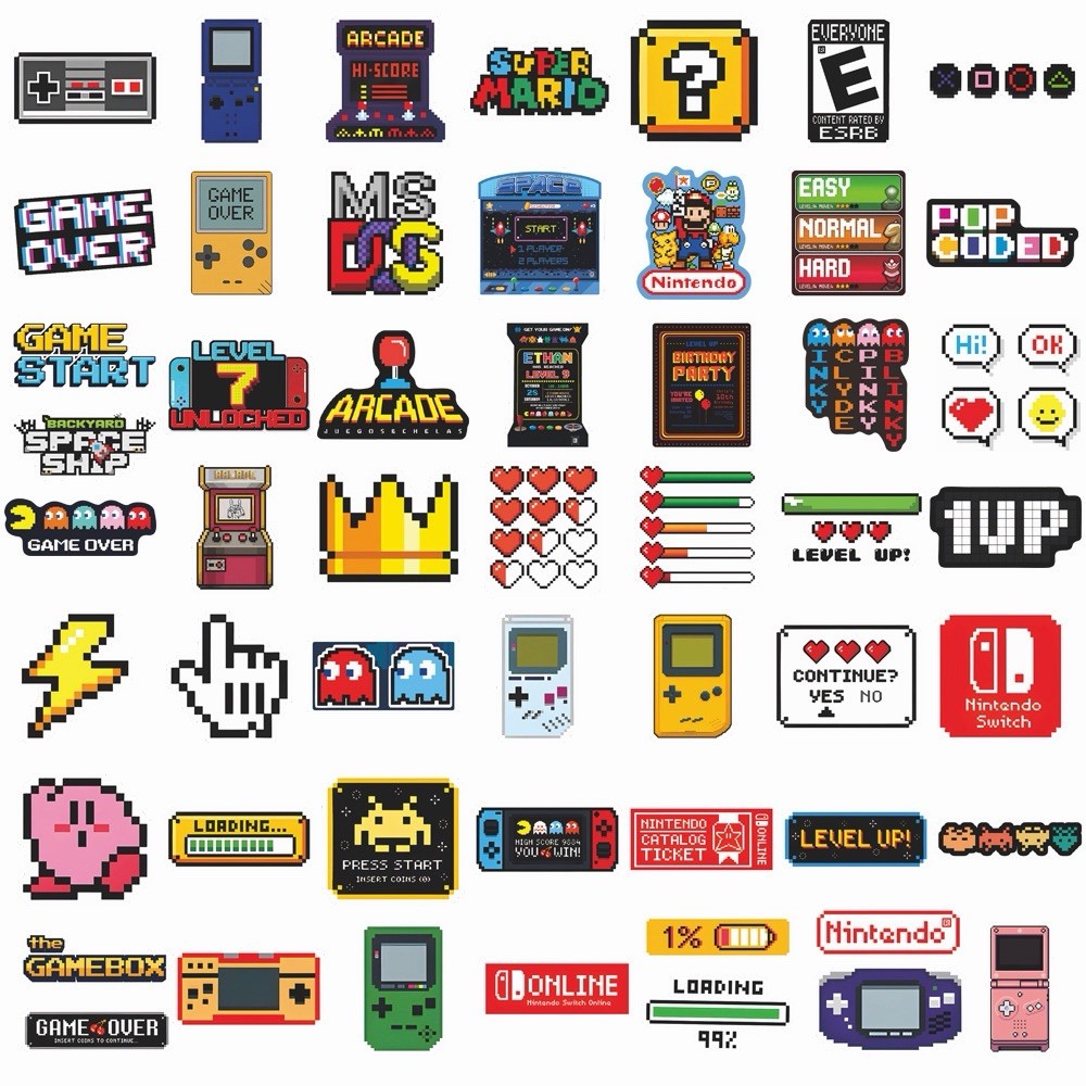 50pcs Waterproof Vinyl Stickers Nintendo Super Mario Luggage Phone Laptop Fridge