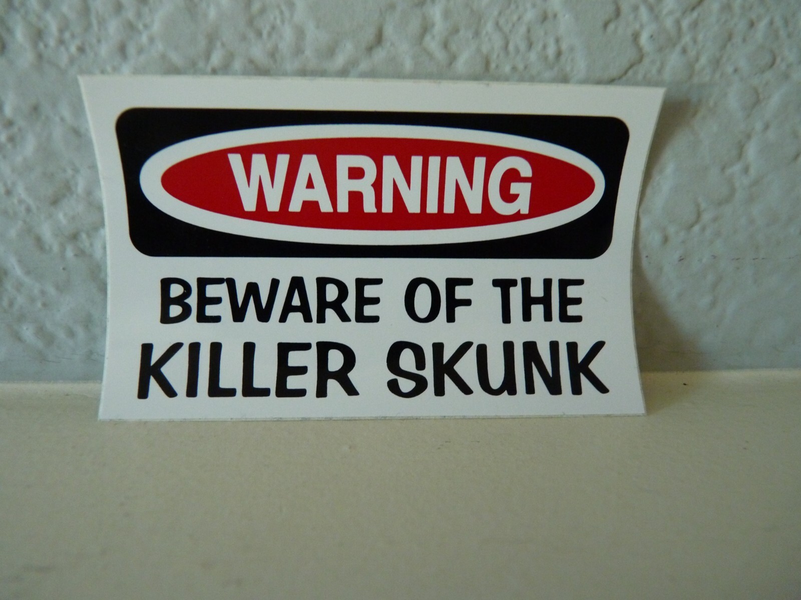 Warning Beware of the Killer Skunk Vinyl Sticker Decal Approx. 3"x2"