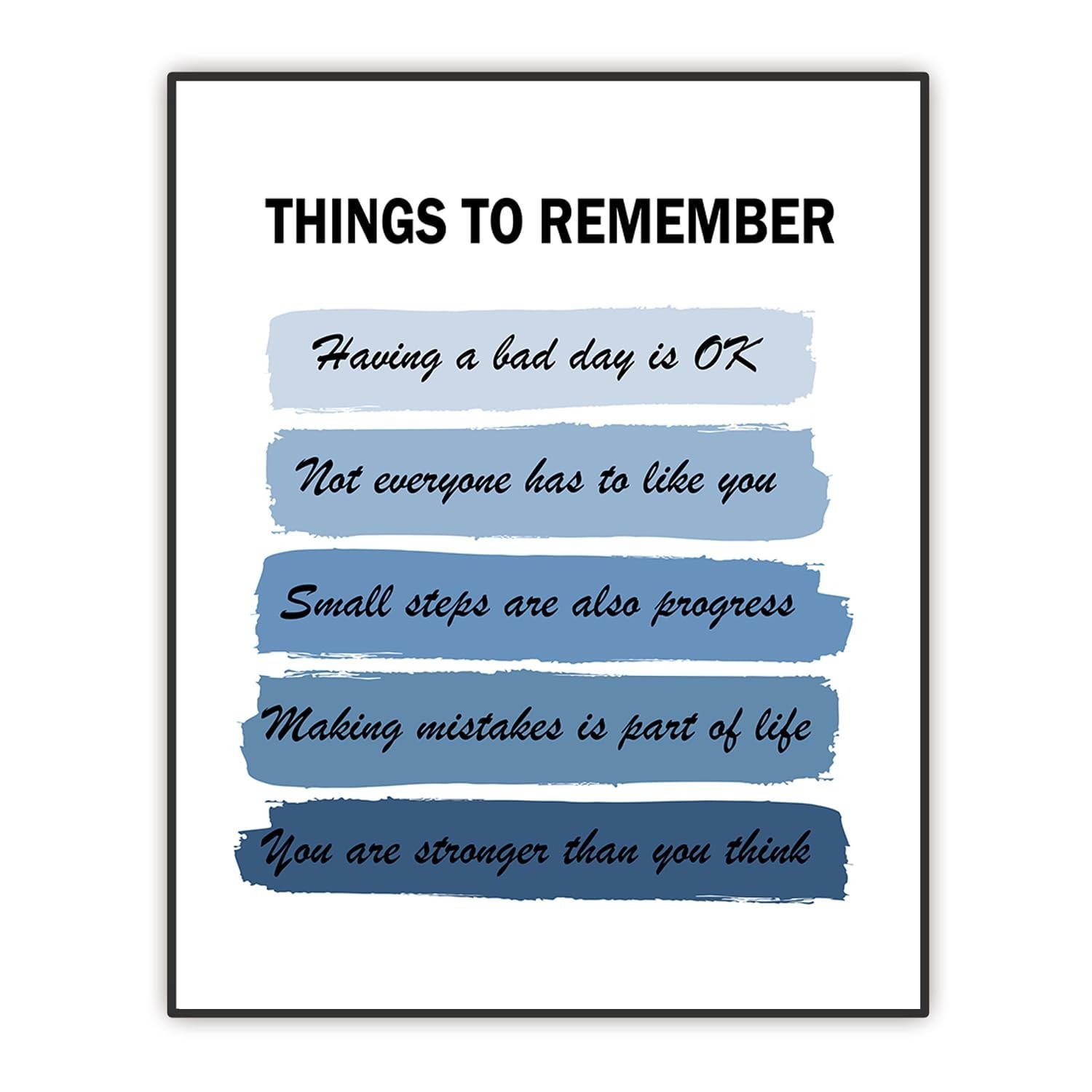 Things To Remember Wall Art – Positive Quotes Wall Decor – Inspirational Enco…