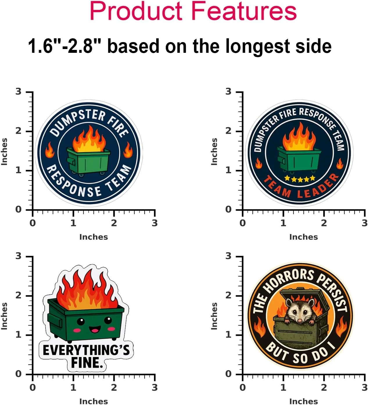 215Pcs Dumpster Fire Response Team Sticker – The Strongest Steel is Forged in Th