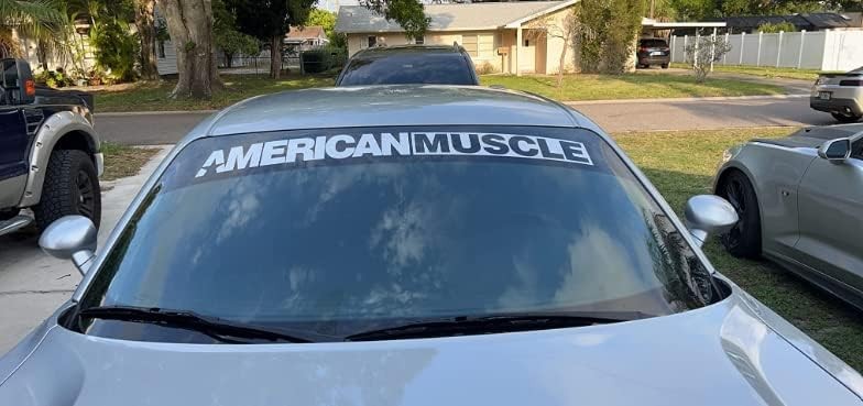 Muscle USA Car Sticker Decal, Truck, Windshield Banner Sticker, 45 x 5 American
