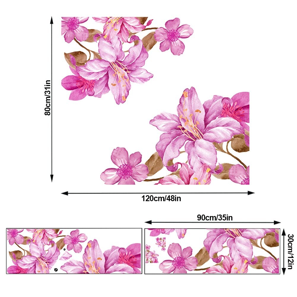 Giant Pink Flowers Wall Decals Lily Floral Wall Stickers DIY Removable Large …