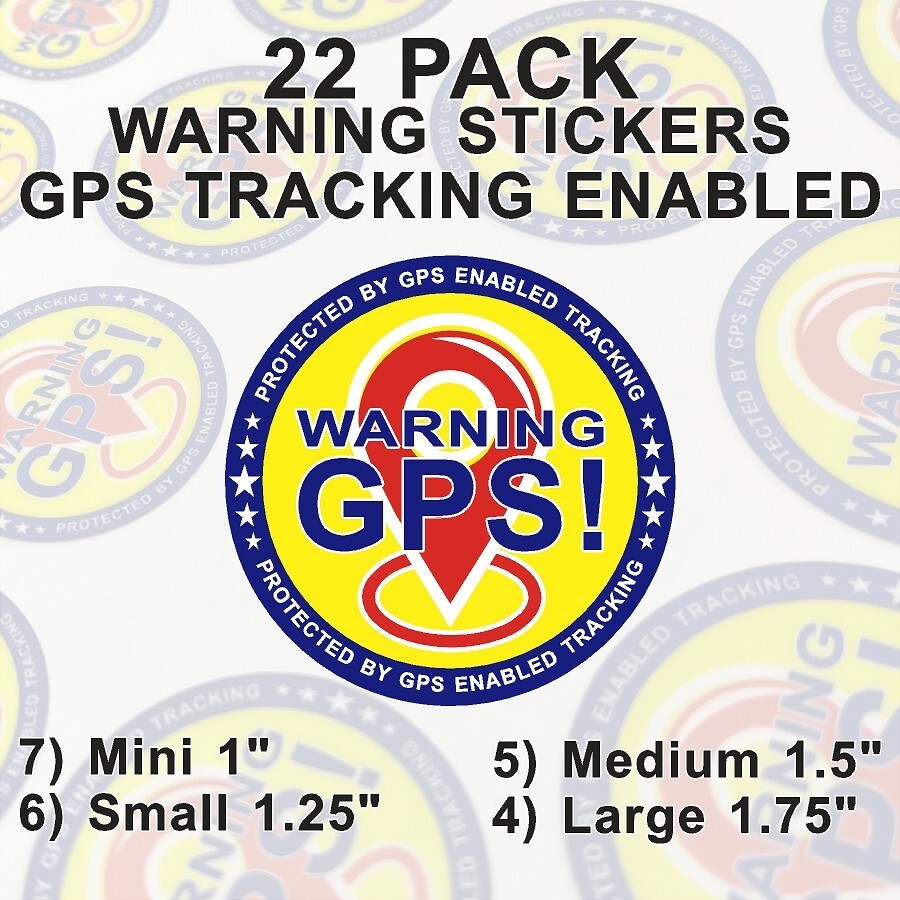 22 PACK GPS Tracking Warning Theft Deterrent Laminated Stickers High Quality
