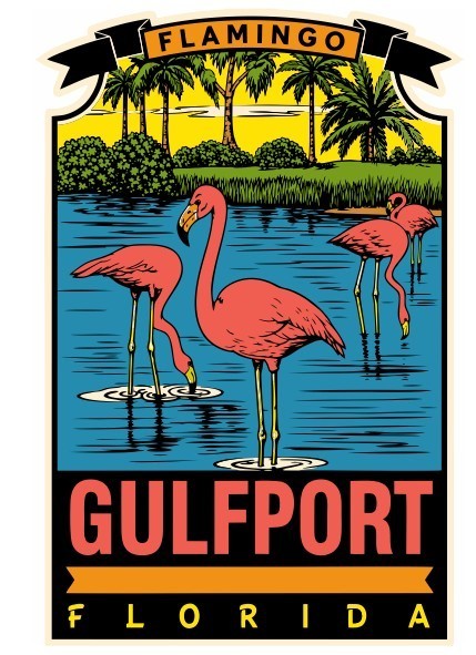 Florida Gulfport Vintage Style Sticker Decal R8505