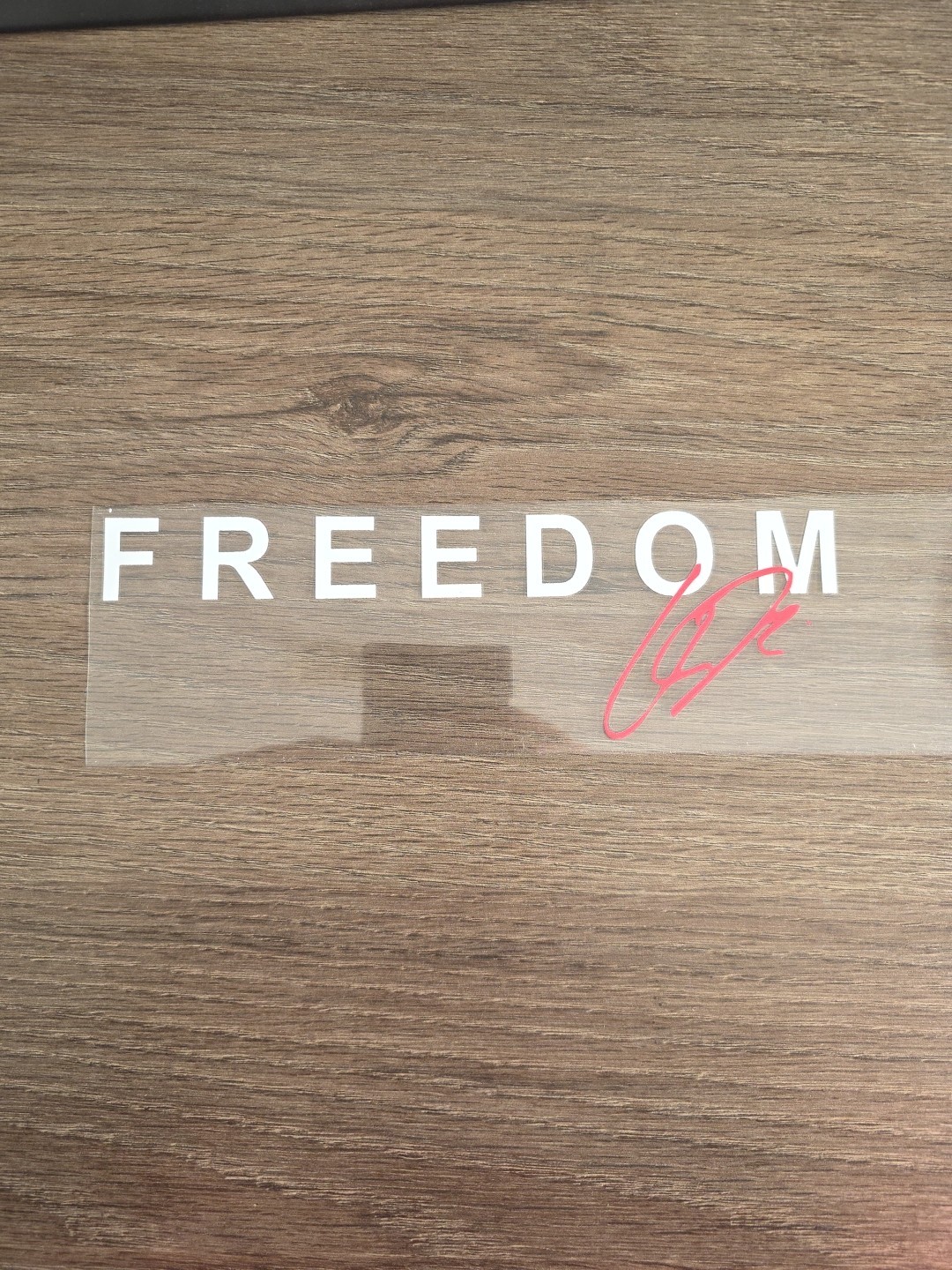 8in FREEDOM Charlie Kirk Memorial MAGA DECAL UV DTF White with Signature