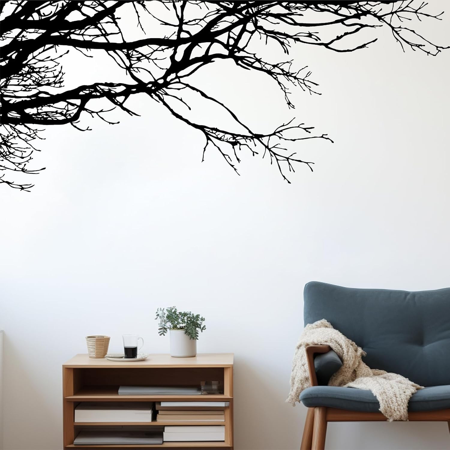 Boho Tree Wall Decals, Peel and Stick Waterproof Branch Design