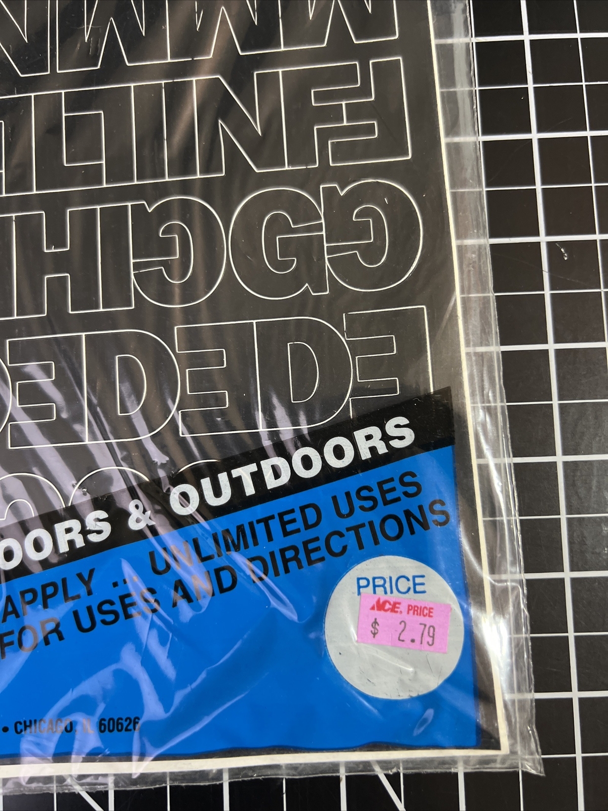 GOTHIC BLACK Adhesive Vinyl Letters & Numbers 1" INDOORS OUTDOORS SEALED