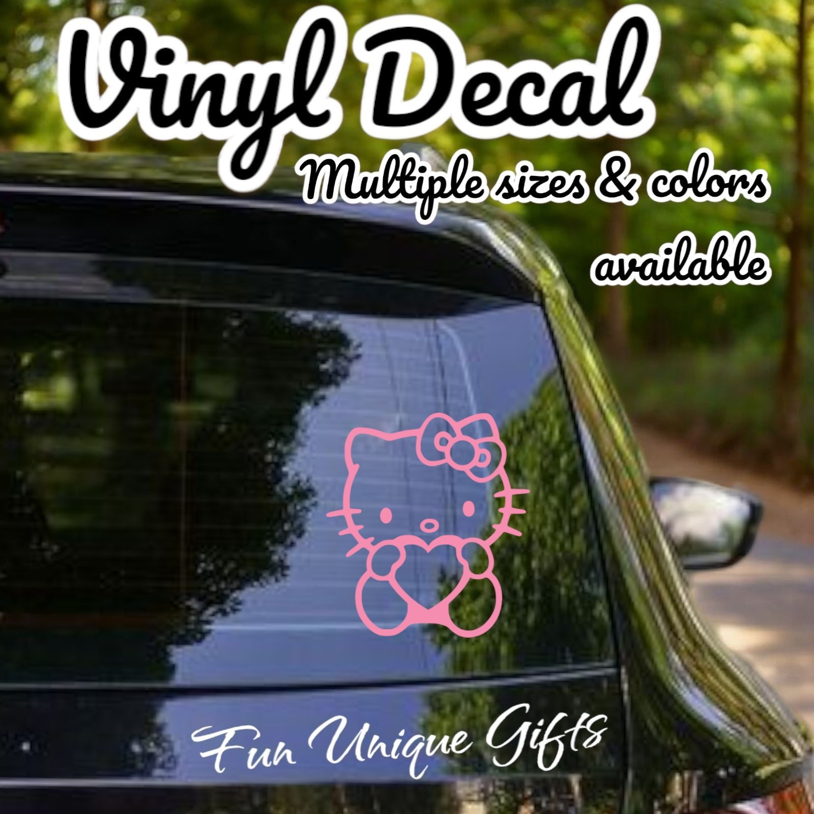 Hello Kitty Heart Vinyl Decal Sticker -Multiple Colors & Sizes- FREE SHIPPING