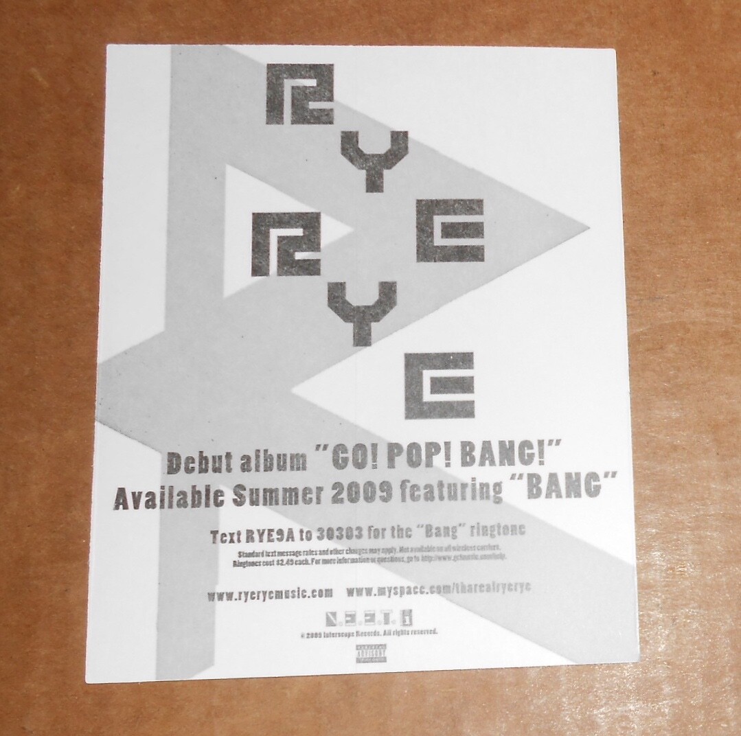 Rye Rye Sticker Promo 5×4 Debut Electronic