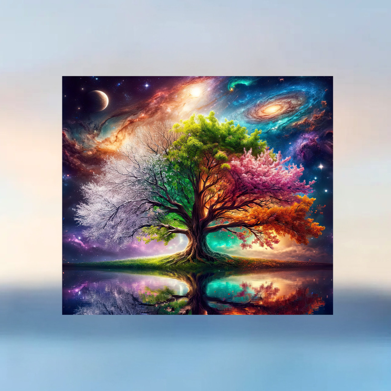 Tree of Life, Seasons, Galaxy WINDOW CLING Size 9.1" Vinyl