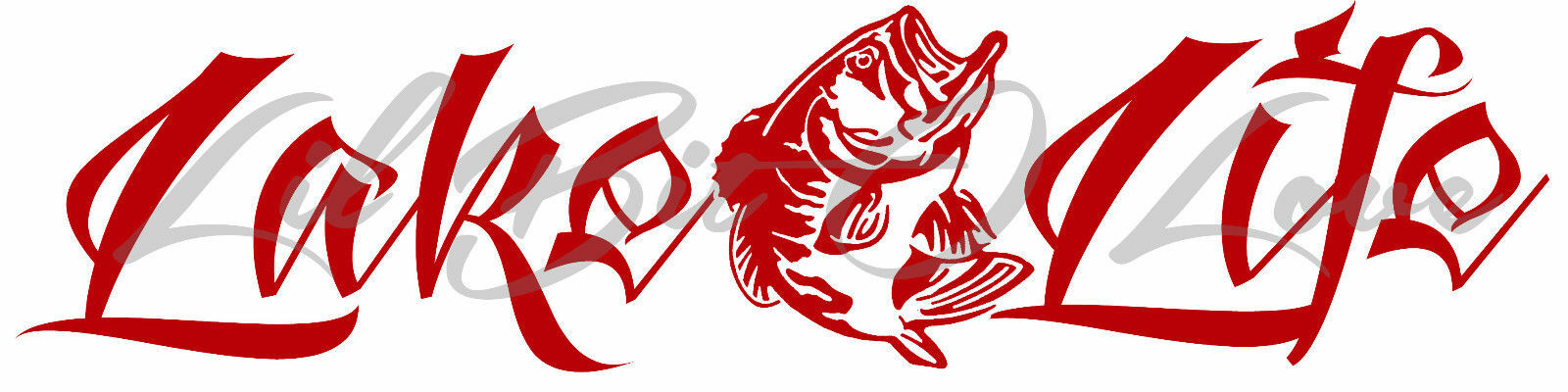 Lake Life Bass 22.5 X 5.6 Fish Vinyl Decal Sticker Fishing Summer Fisherman Car