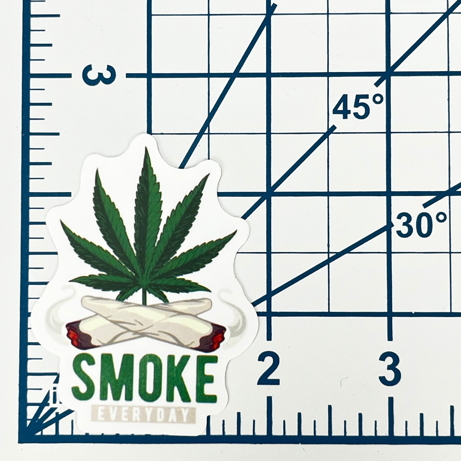 Smoke Everyday Vinyl Sticker Cannabis Leaf Crossed Joints Pot Stoner Laptop Art