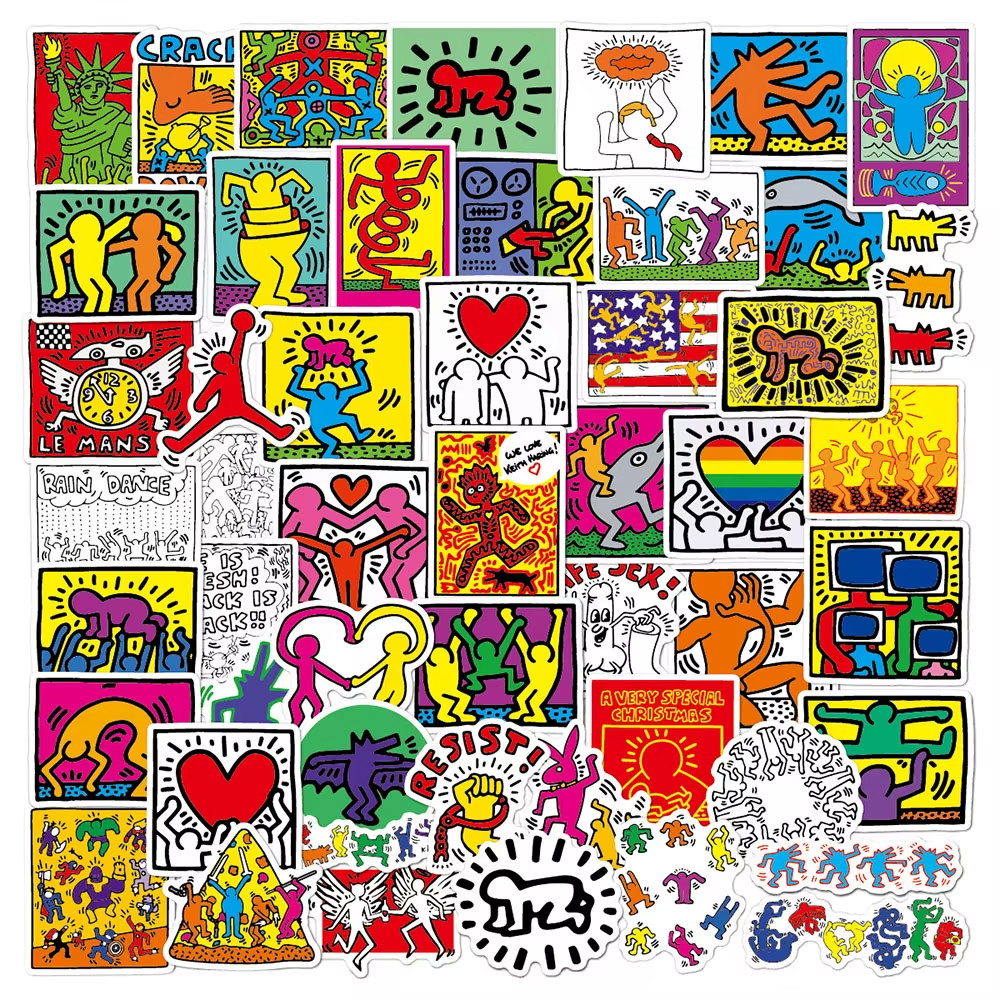 Keith Haring Style Waterproof Vinyl Sticker Pack Graffiti Laptop Skateboard Deca