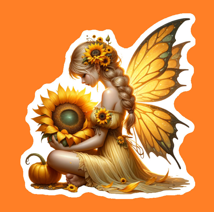 Weatherproof Vinyl Decal Fall Fairy Handmade UV Coated Outdoor Indoor Durable