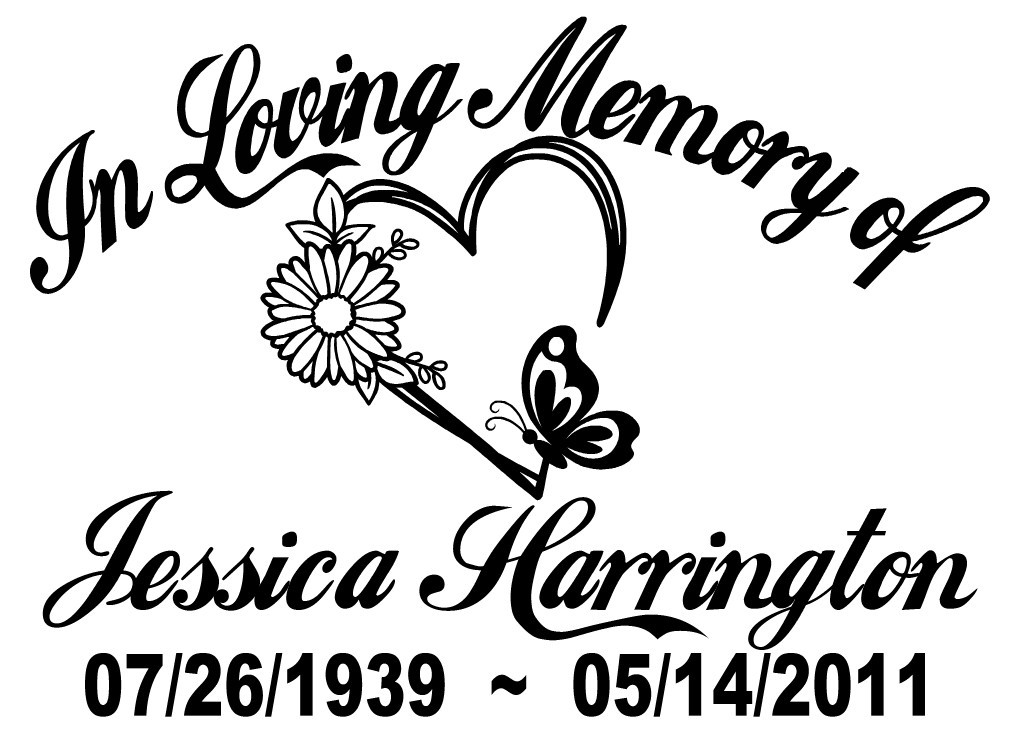 In Loving Memory Decal Heart Flower Butterfly Floral Car Window Vinyl Sticker 05